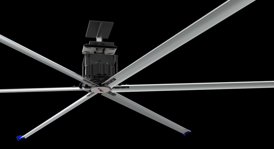 Khối lượng không khí 14500m3 / tối thiểu 1.5 KW Quạt công nghiệp HVLS Loại truyền động trực tiếp